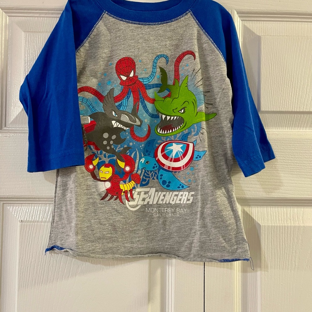 Avenger Kids Long Sleeve Tee - Blue and Gray